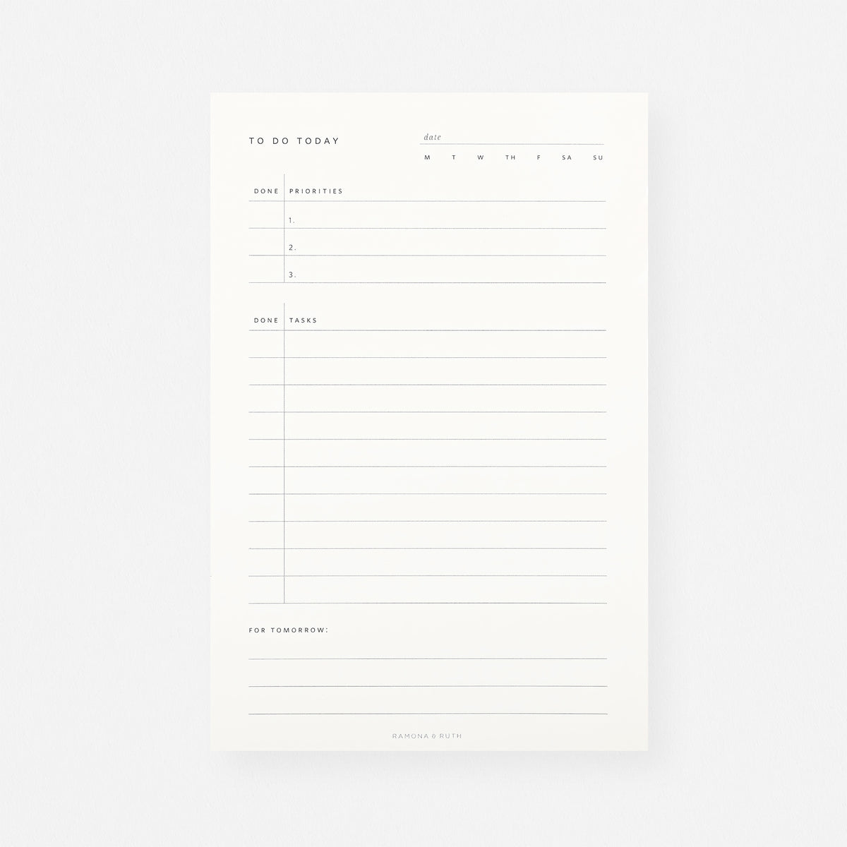 Ramona & Ruth To Do Today Notepad