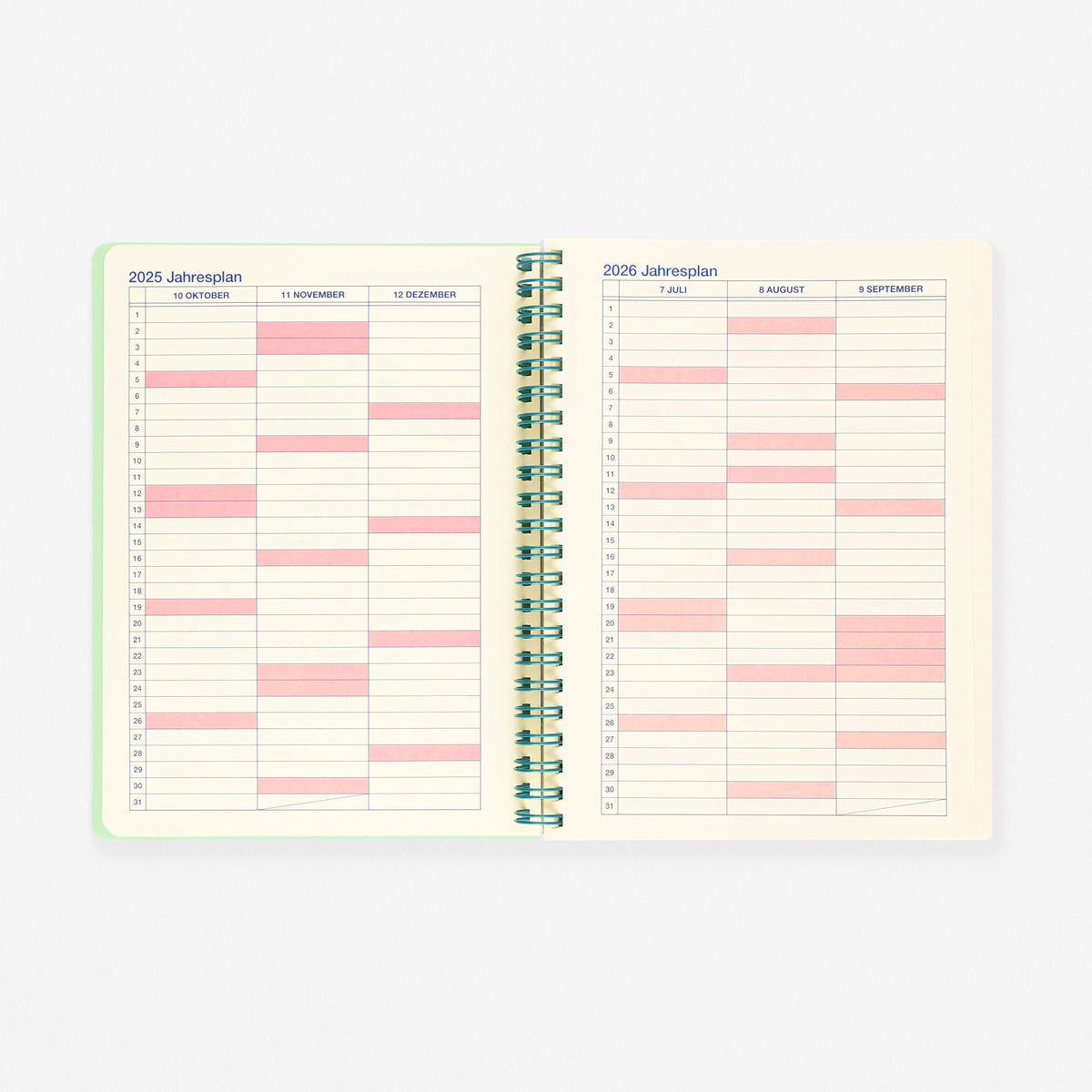 Delfonics Rollbahn 2026 Clear Monthly Planner Green | A5 Or Slim
