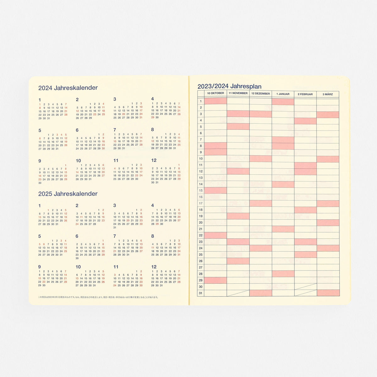 Delfonics Rollbahn 2024 Monthly Planner Note Clear A5 | Clear Pink, Clear Or Clear Blue 