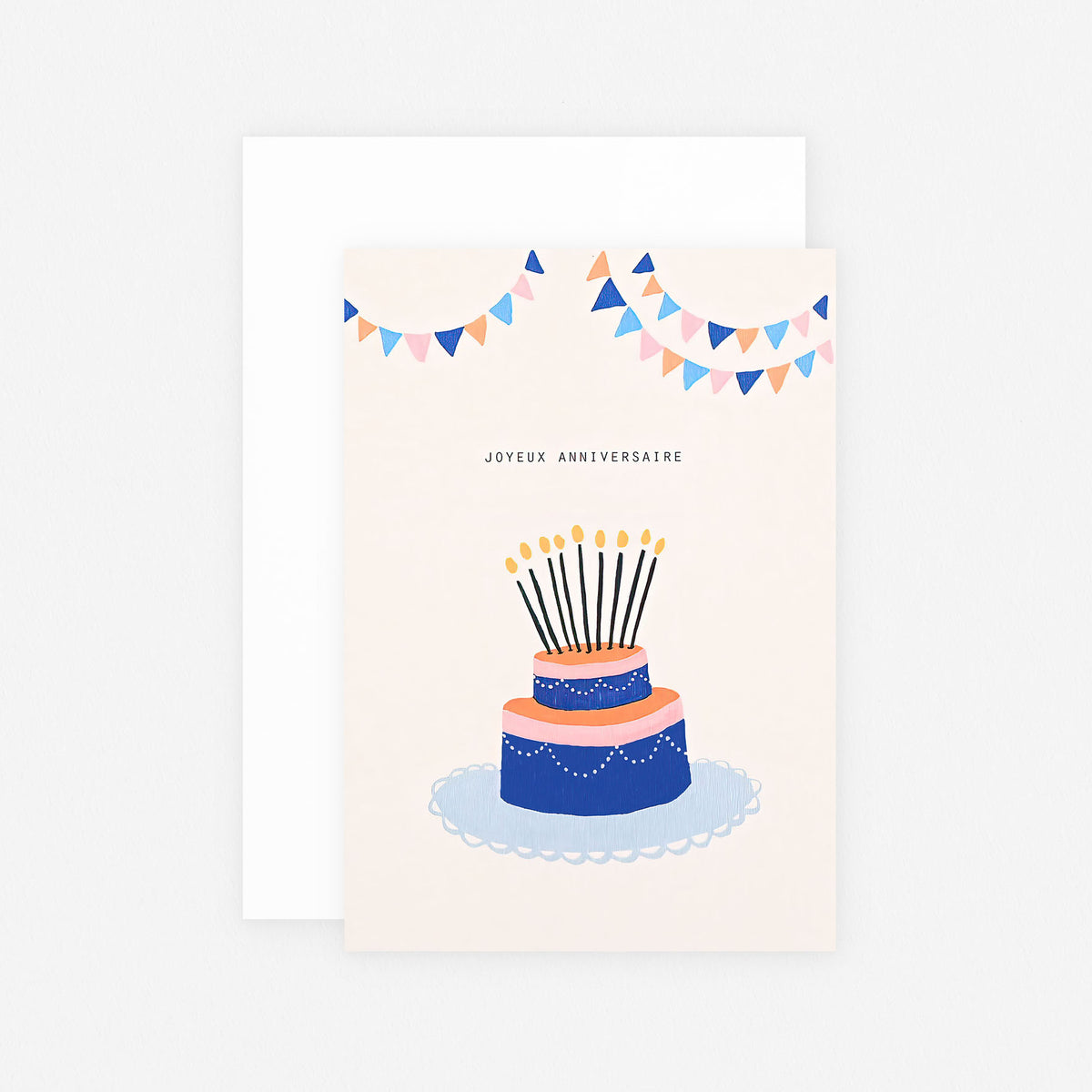 Season Paper Cake Joyeux Anniversaire Birthday Card