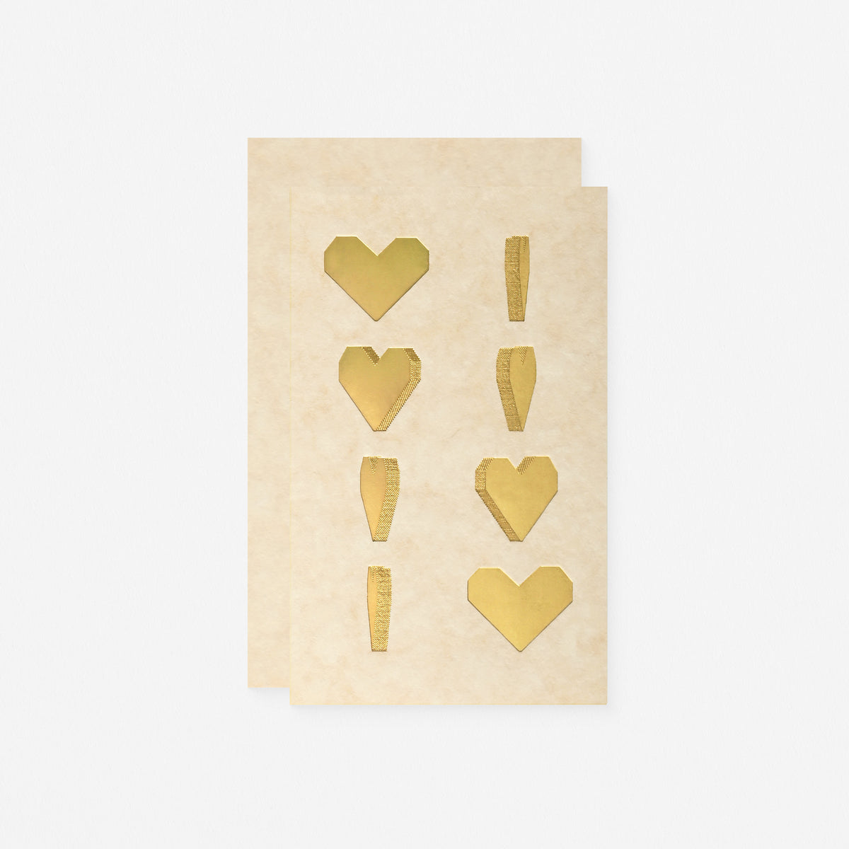 Nandaka Spinning Heart Holographic Metallic Gold Greeting Card