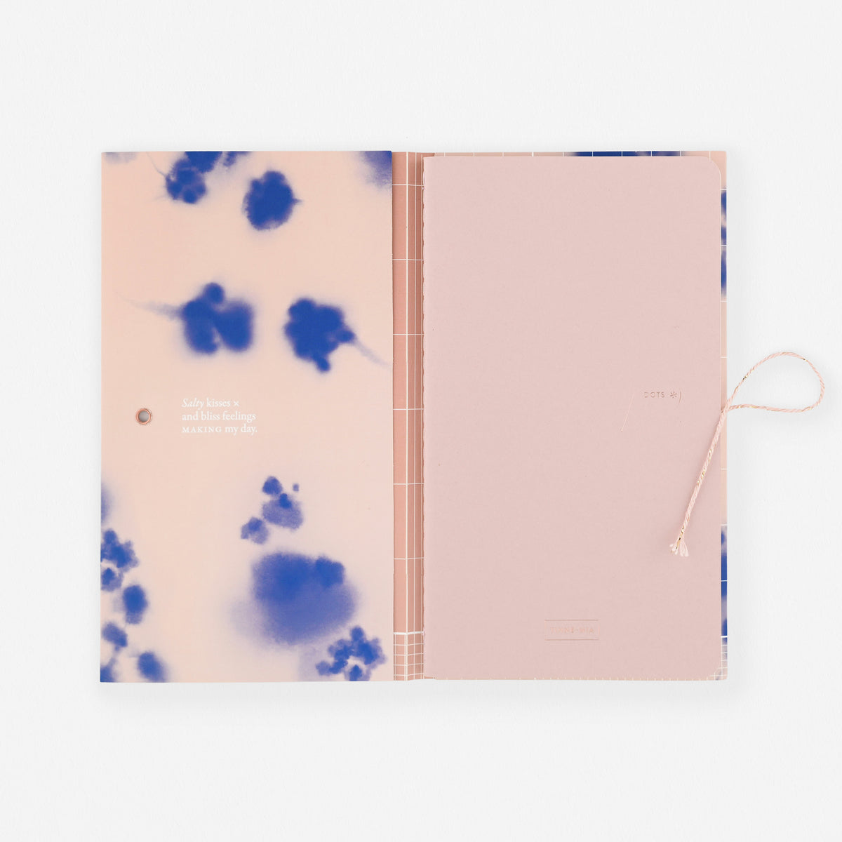 Tinne + Mia Blue Blossom Refillable Notebook With Japanese Closure