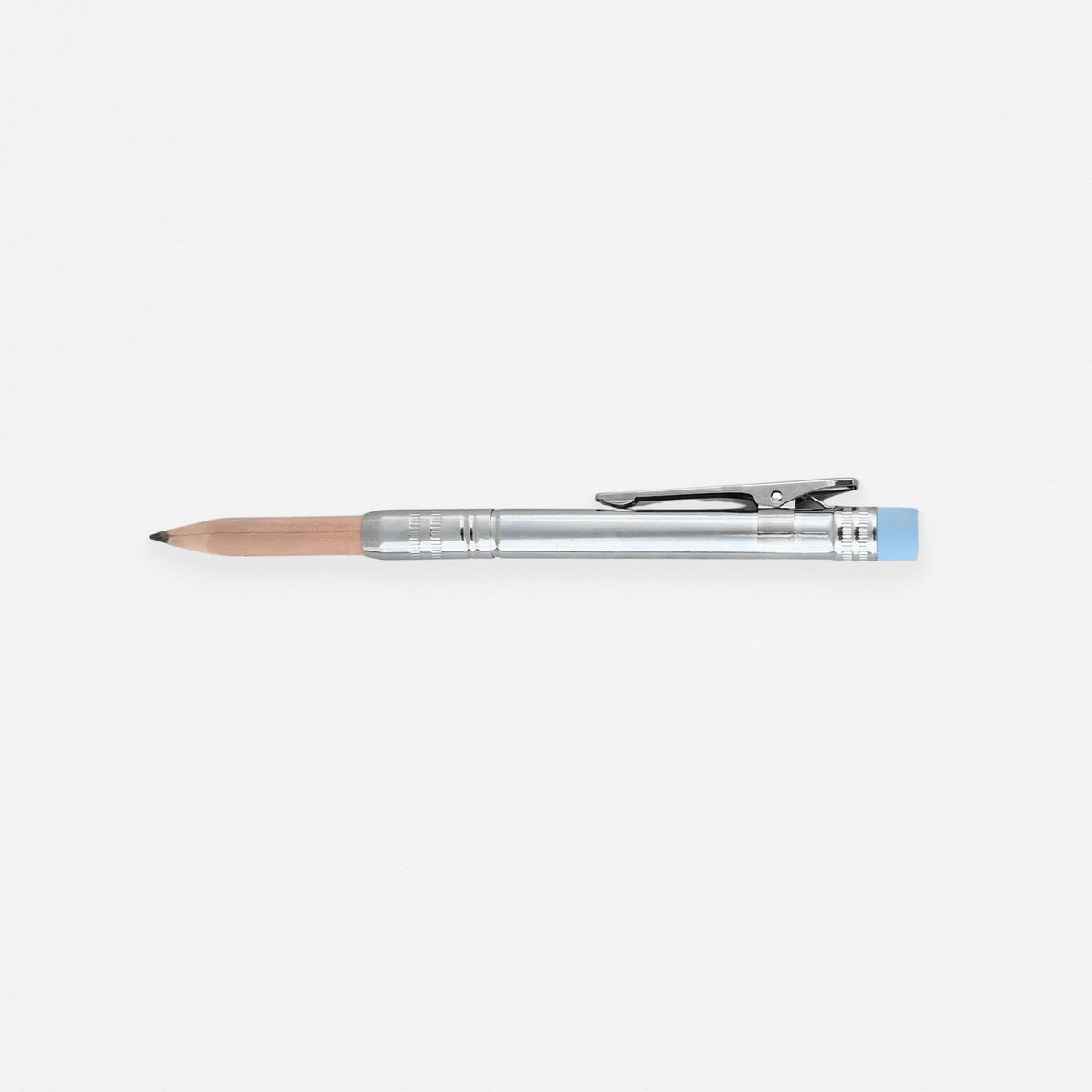 Tohkin Chrome Pencil Extender With Red Or Natural Pencil Natural