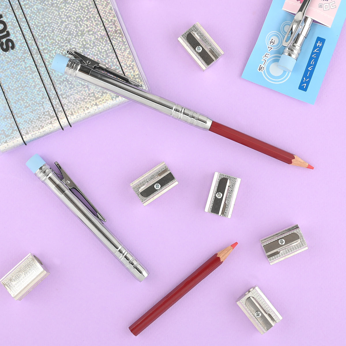 Tohkin Chrome Pencil Extender With Red Or Natural Pencil