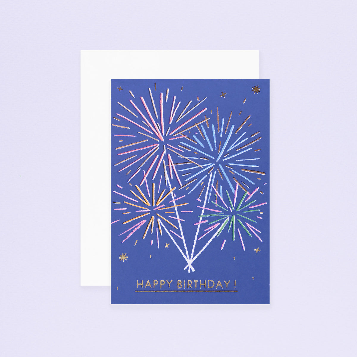 Wrap Birthday Fireworks  Greeting Card 