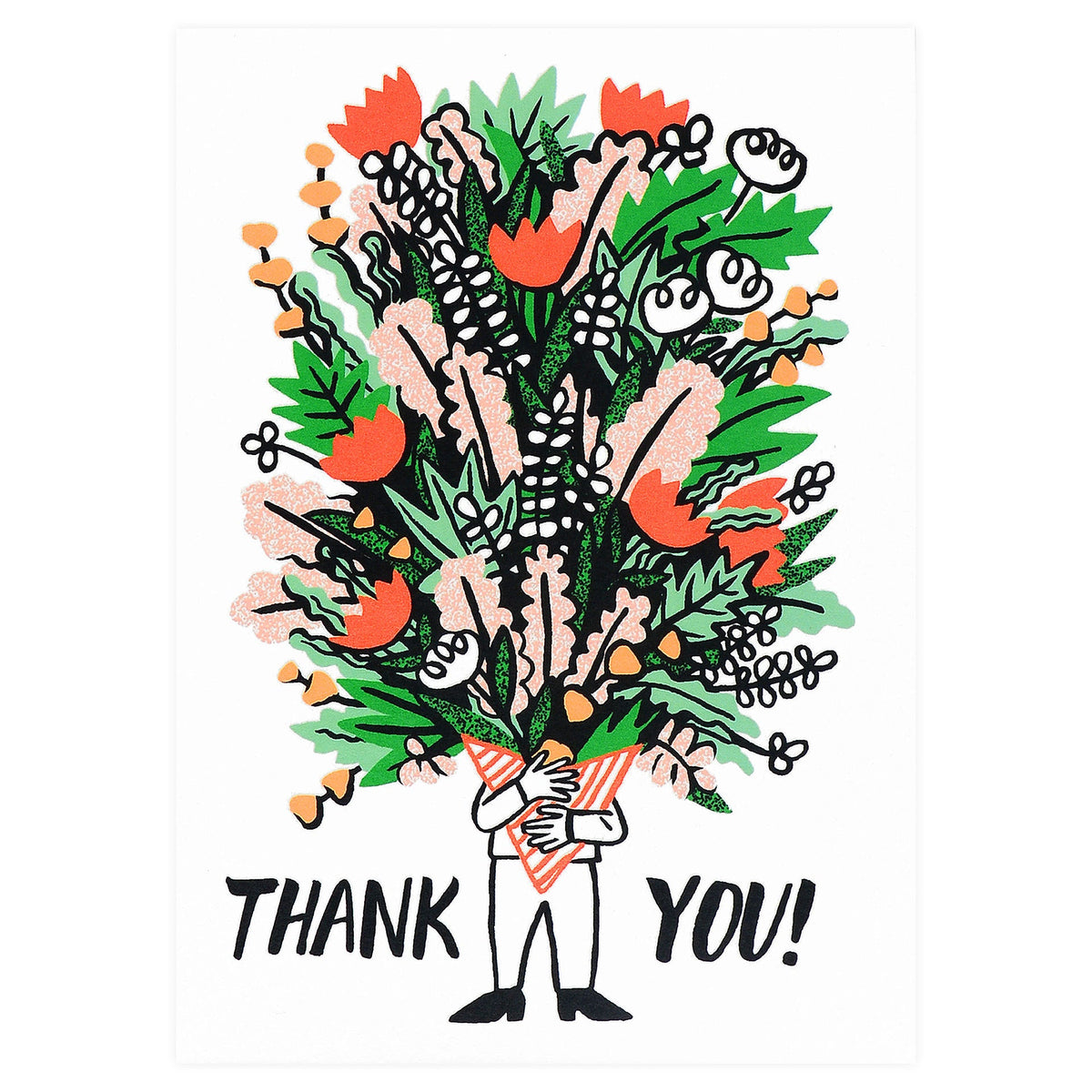 Wrap Bunch Of Flowers Thank You Card 