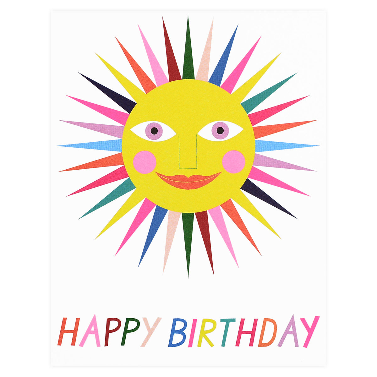 Banquet Workshop Happy Birthday Rainbow Sun Greeting Card 