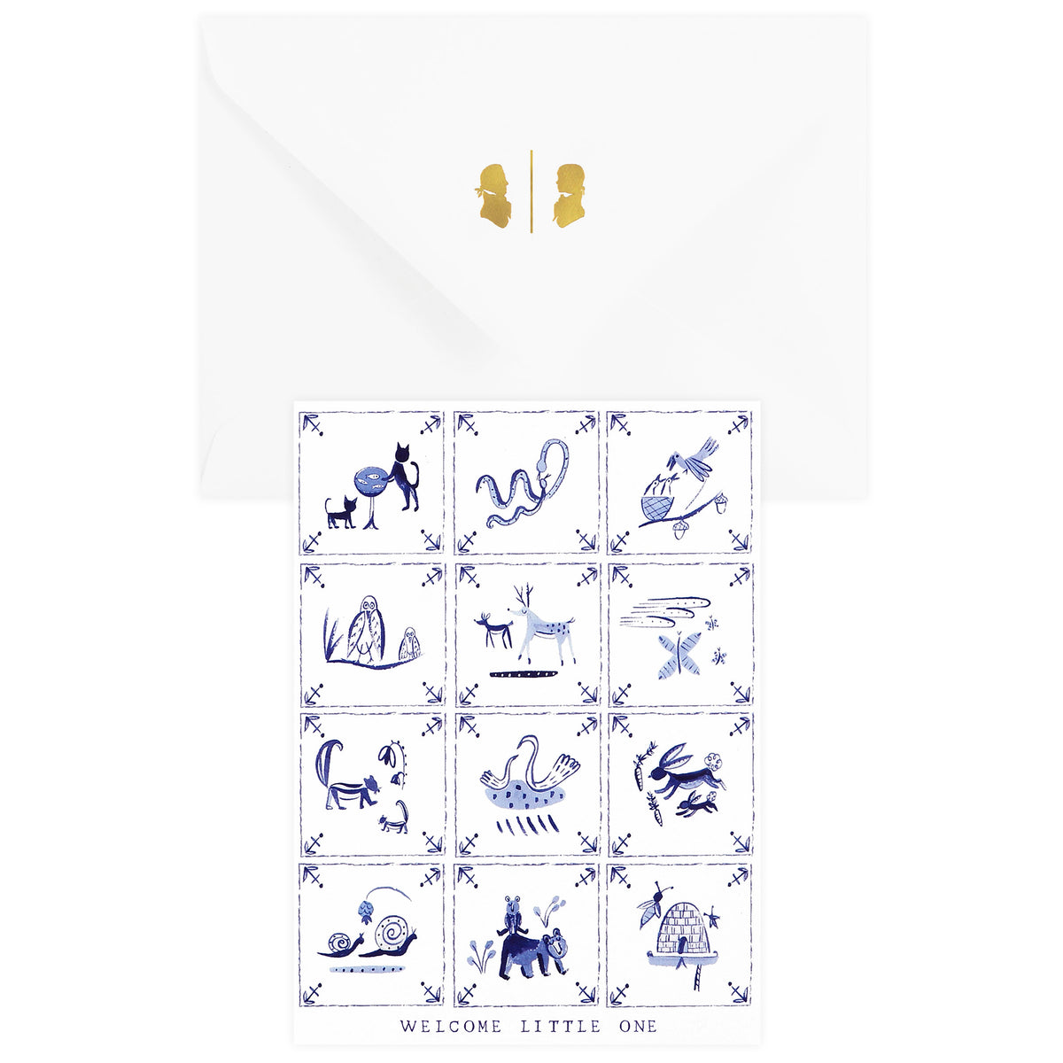 Mr. Boddington's Studio Delft Tiles New Baby Card 
