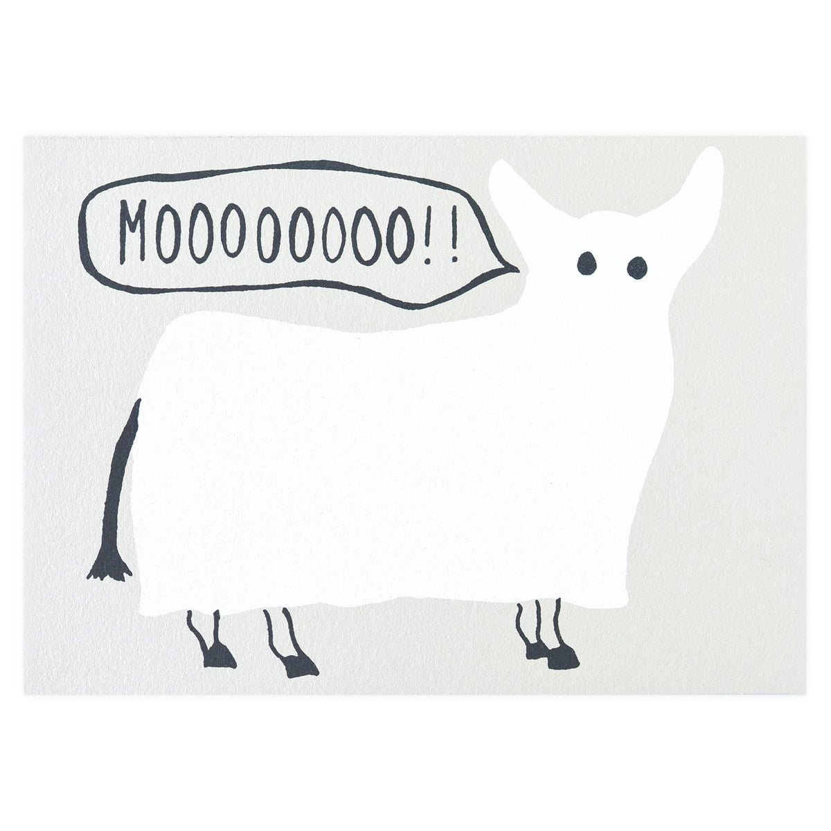 Gold Teeth Brooklyn Ghost Cow Halloween Card 