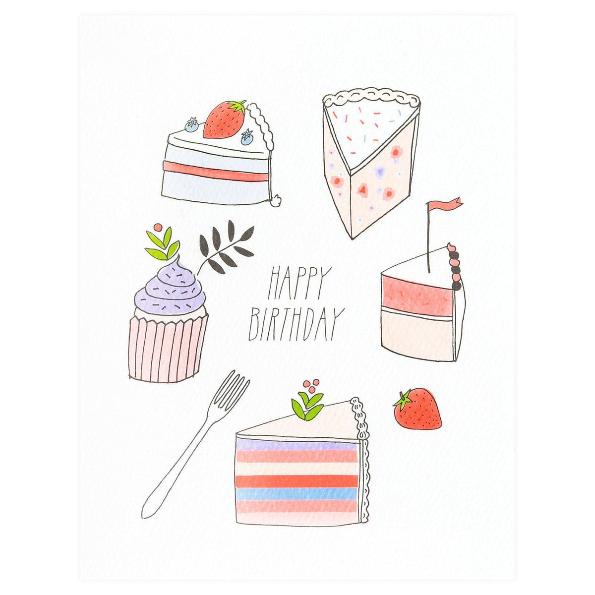 Hartland Cards Happy Birthday Desserts Greeting Card