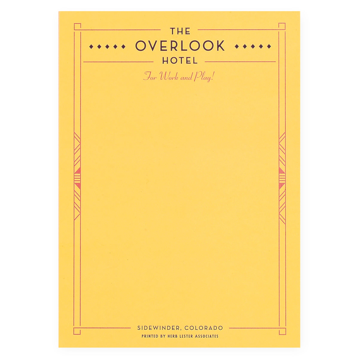 Herb Lester The Overlook Hotel The Shining Fictional Hotel Notepad Set of 3 or Single 