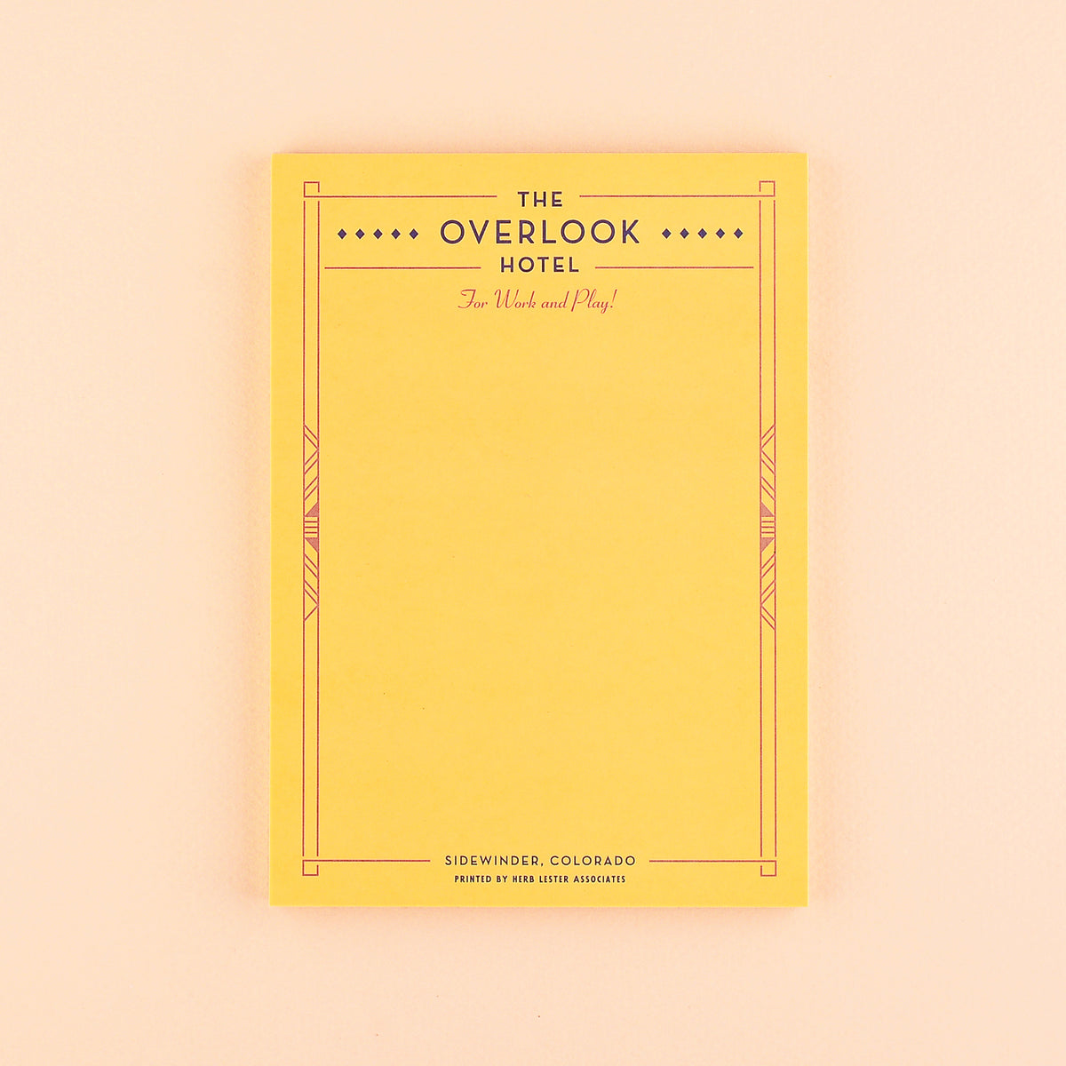 Herb Lester The Overlook Hotel The Shining Fictional Hotel Notepad Set of 3 or Single 