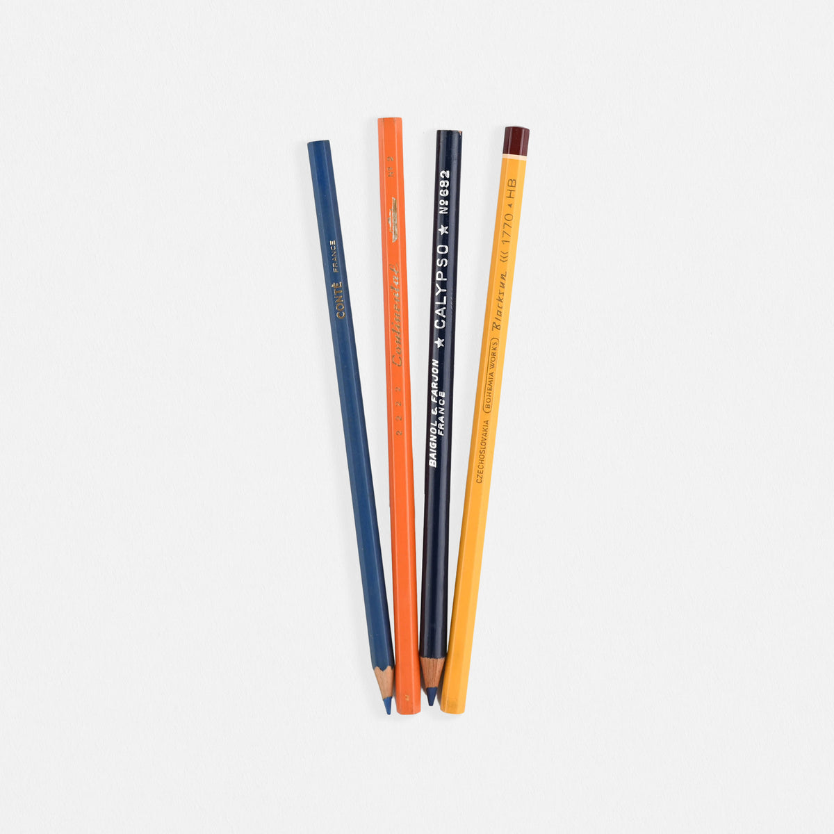 Antica Cartotecnica Matite d' Epoca Vintage Pencils In Pocket Set Of Four 