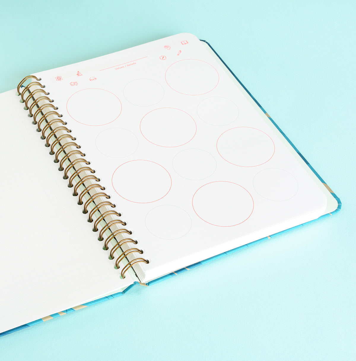 Mossery Wirebound Notebook Black Gold Speckle Ruled 