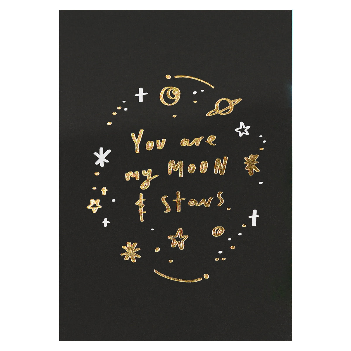 Old English Company Moon And Stars Greeting Card 