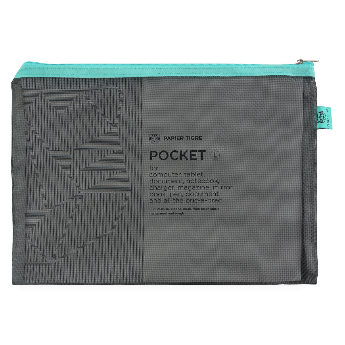 Papier Tigre Large Mesh Pouch Black 