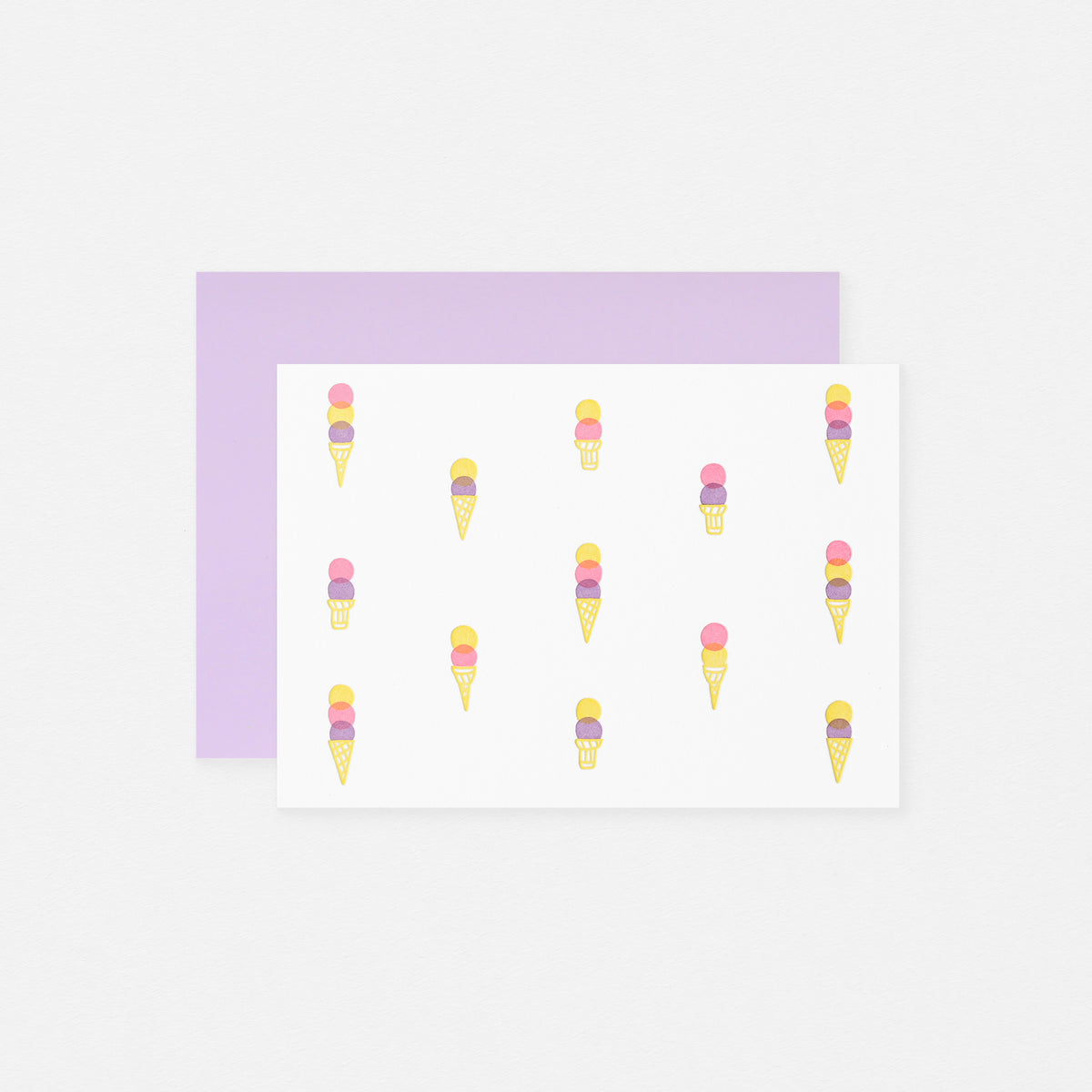 Iron Curtain Press Ice Cream Pattern Folded Note Cards Boxed 
