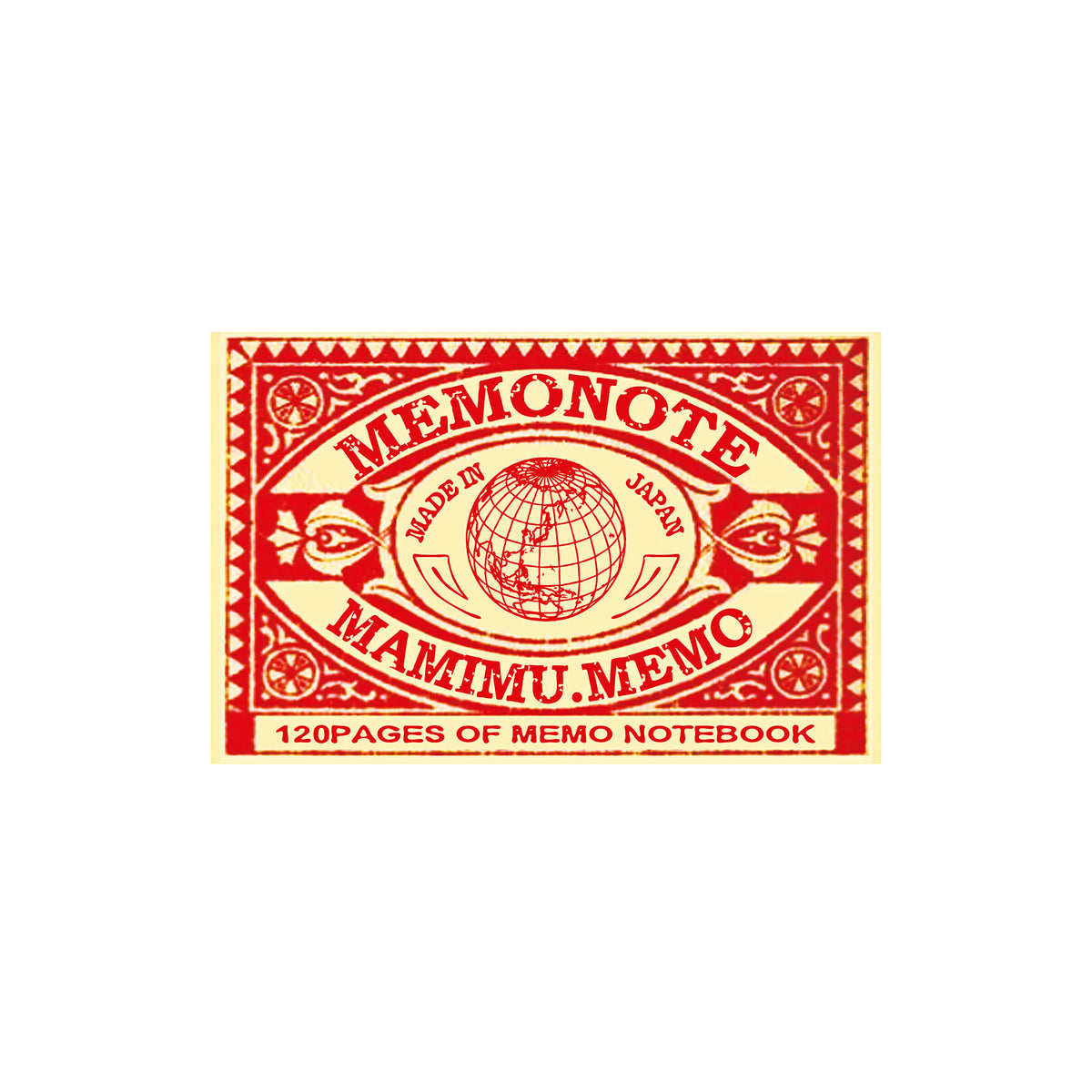 Shunkoen Mamimu American Vintage Matchbox Design Mini Memo Notebook | Ten Designs Globe Stamp