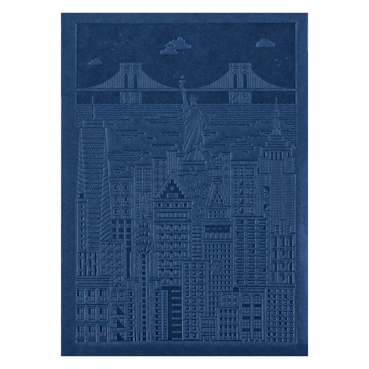 The City Works New York Debossed Blank Notebook | Blue, Pink or Yellow Blue / 4.25 x 6"