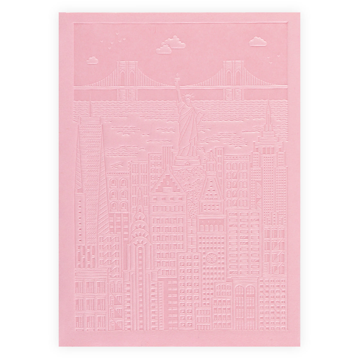 The City Works New York Debossed Blank Notebook | Blue, Pink or Yellow Pink / 4.25 x 6"