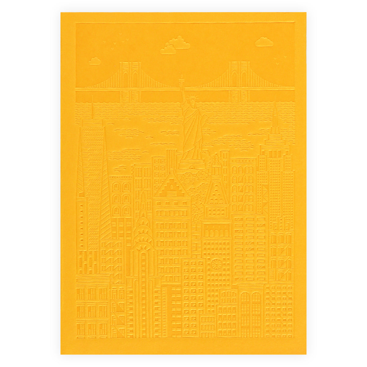 The City Works New York Debossed Blank Notebook | Blue, Pink or Yellow Yellow / 4.25 x 6"