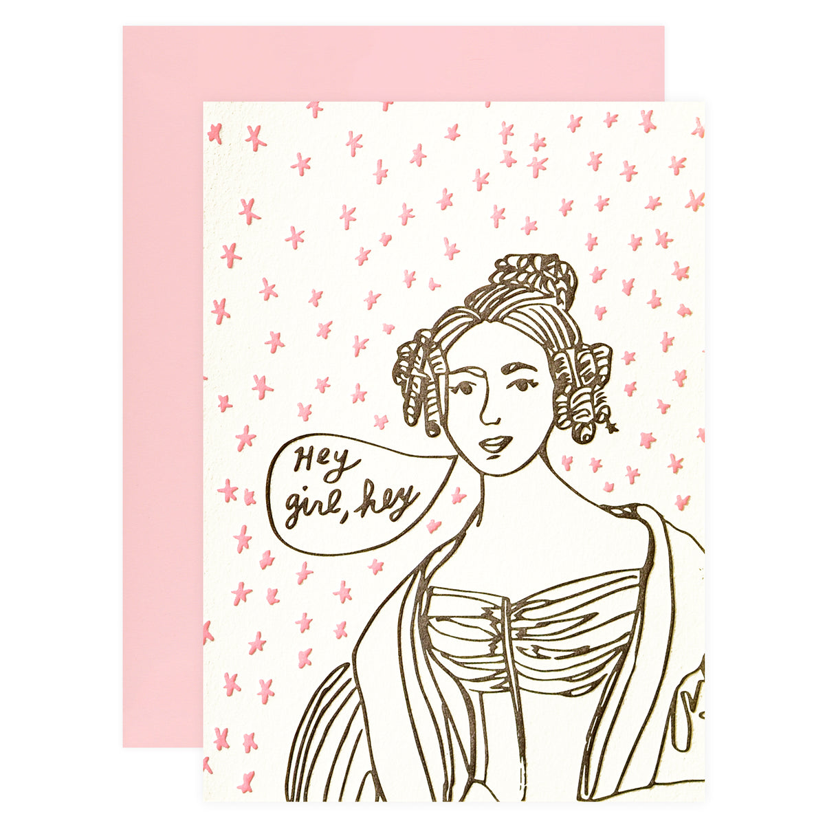Wolf & Wren Press Portrait Hey Girl Greeting Card 