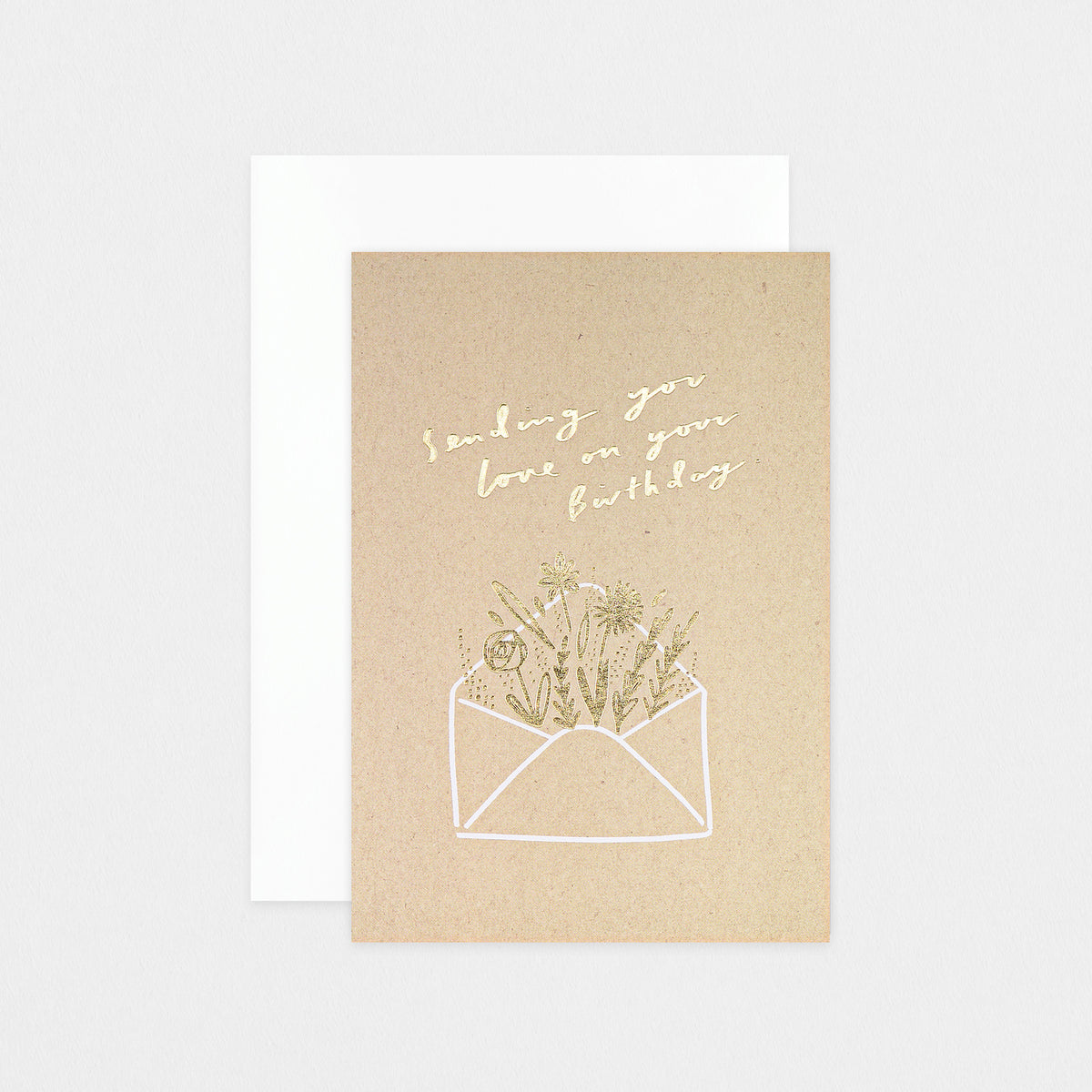 Old English Company Flowers Envelope Birthday Card 